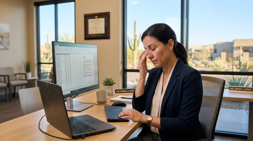 Woman in Gilbert AZ experiencing digital eye strain